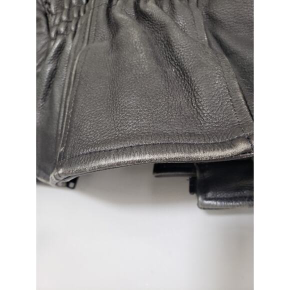 Vintage Vanguard Cowhide Black Leather Jacket Small MOTORCYCLE RIDING LINED 90s - Picture 5 of 16